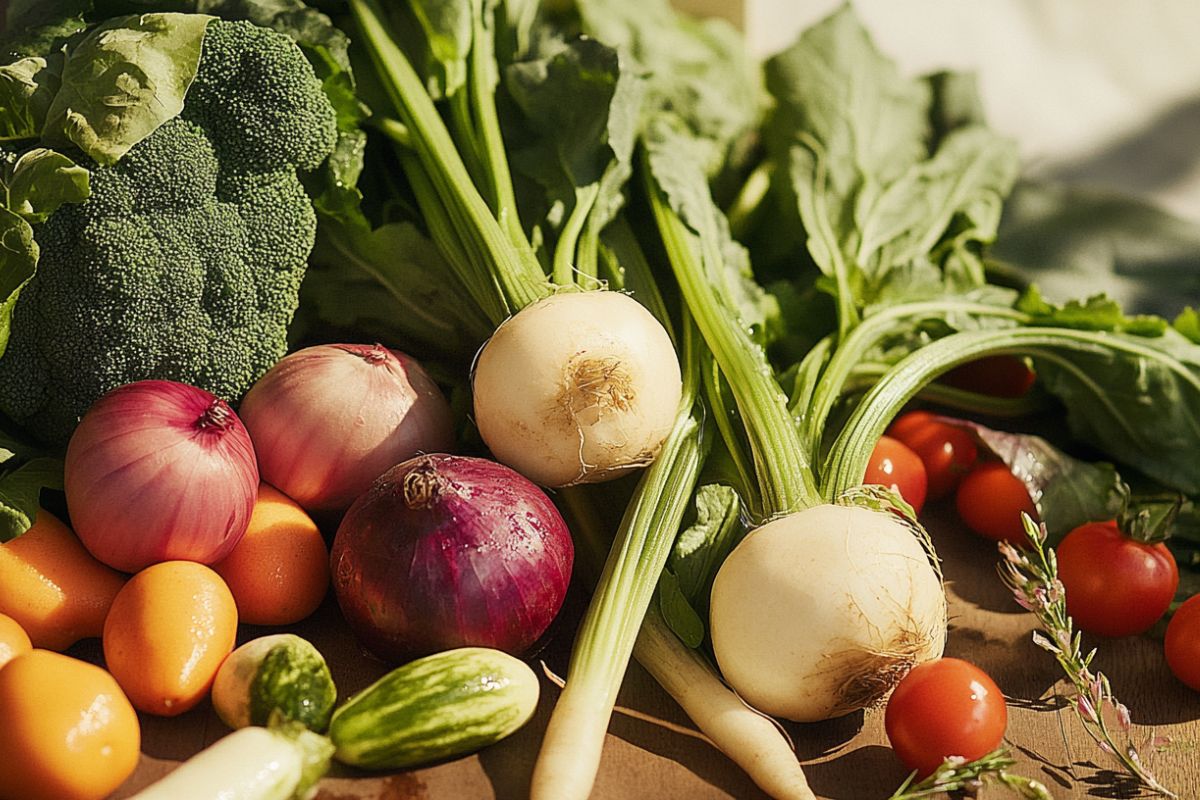 fresh spring vegetables